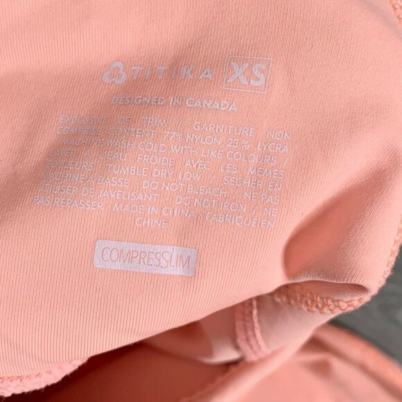 Titika Women’s Compress Mesh Leggings Cropped Orange Peach High Rise Waist XS - Picture 9 of 14